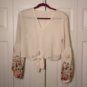 Shein Womens Top with Decorative Sleeves Size Large